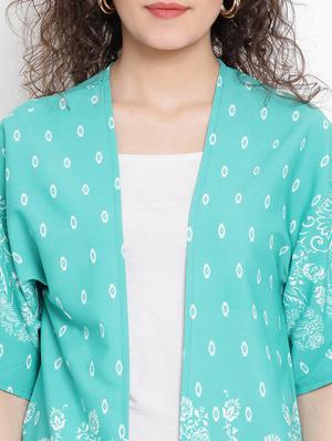 laced hem printed shrug - 17116469 - Standard Image - 5