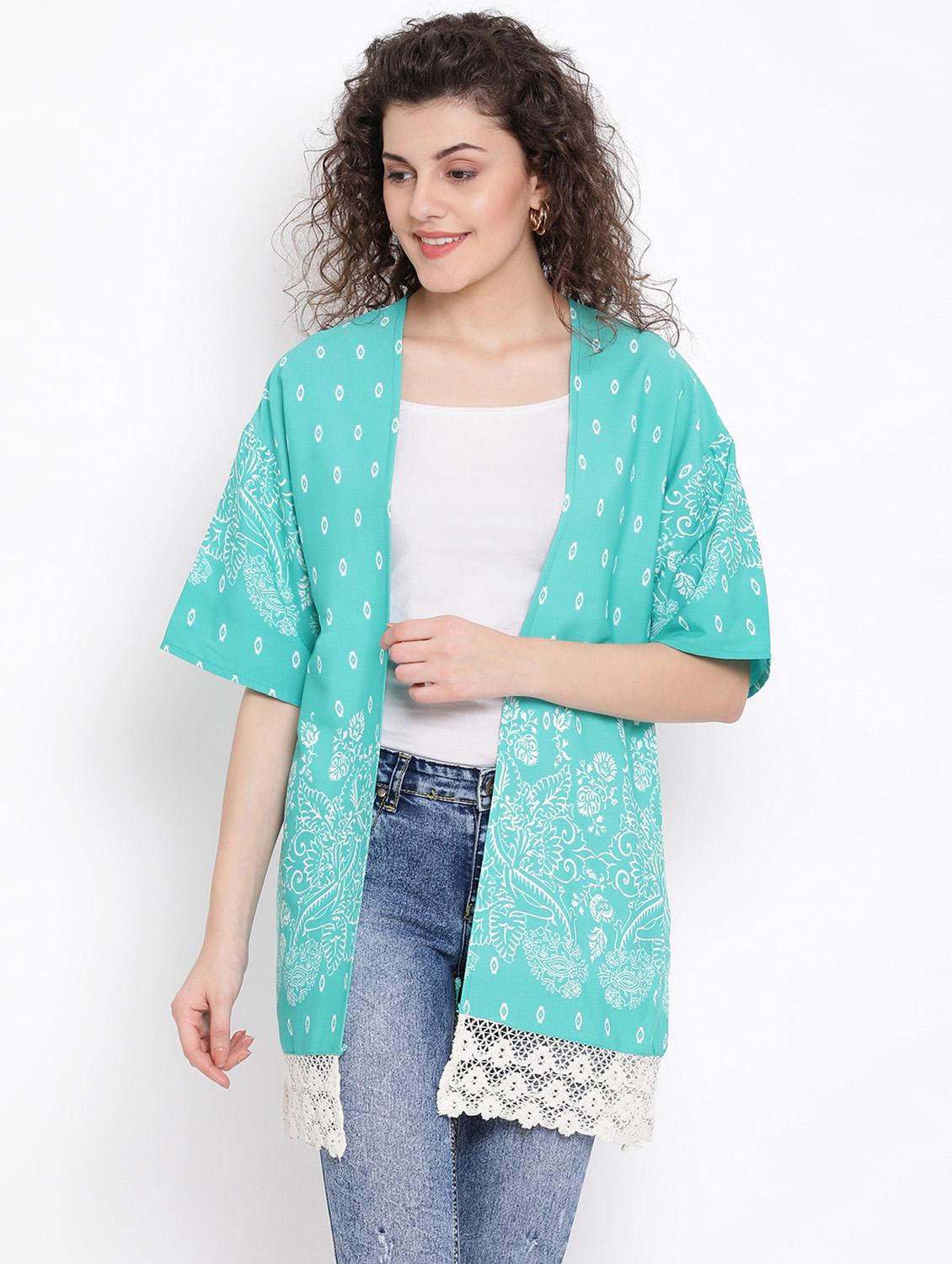 laced hem printed shrug - 17116469 - Zoom Image - 1