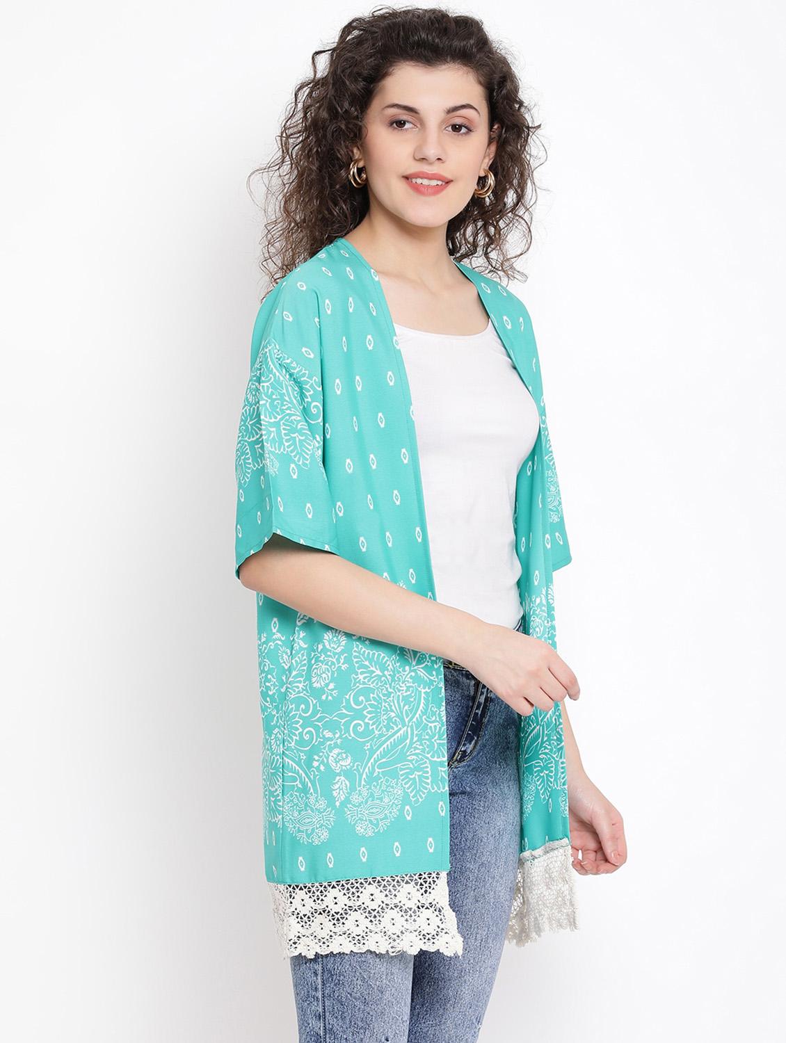 laced hem printed shrug - 17116469 - Zoom Image - 2