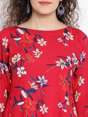 floral a-line kurti - 17116477 - Standard Image - 5