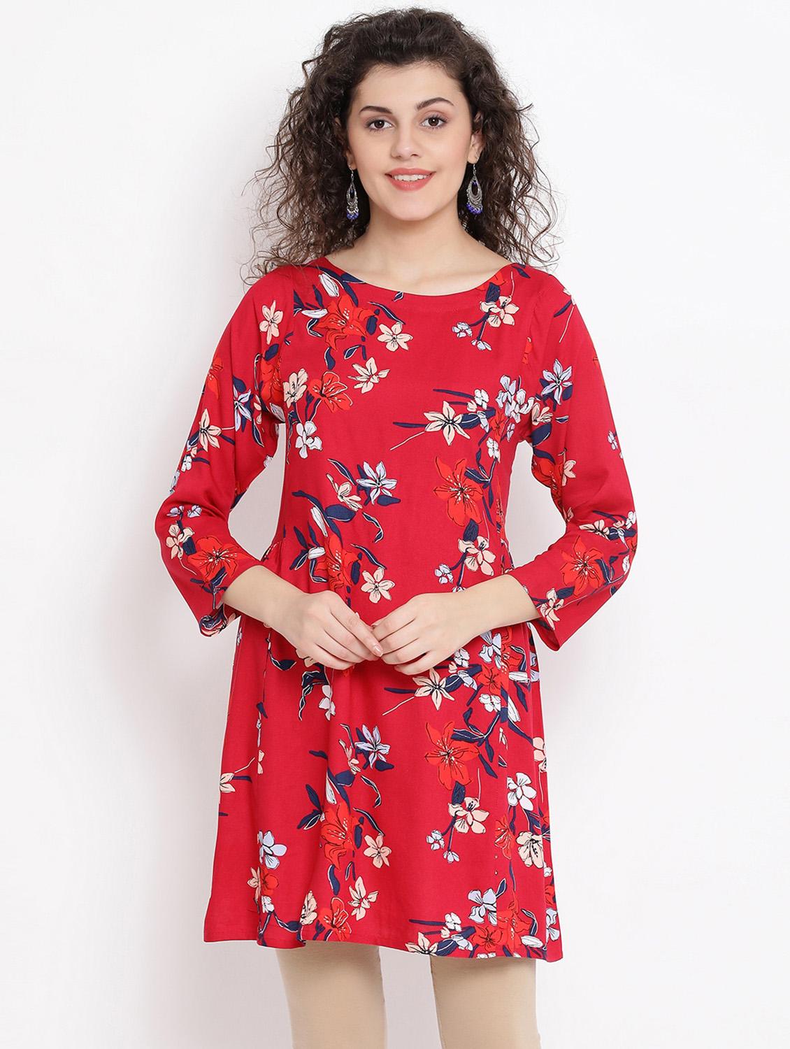 floral a-line kurti - 17116477 - Zoom Image - 1