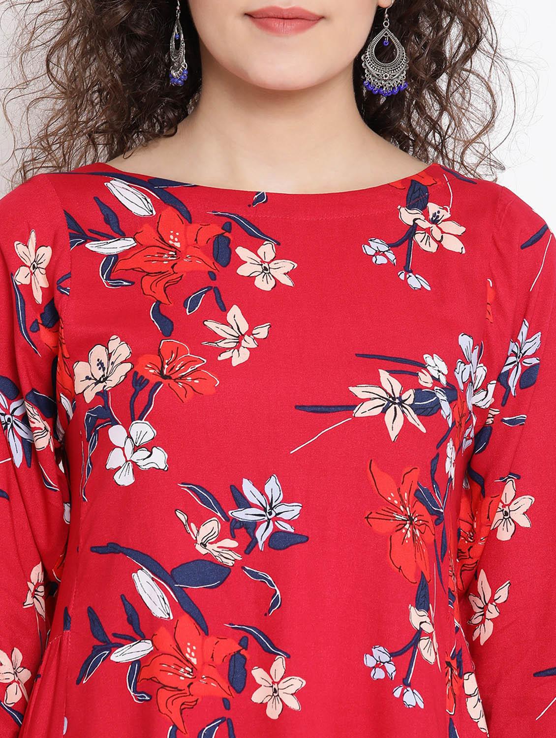 floral a-line kurti - 17116477 - Zoom Image - 5