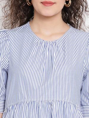 puff sleeves striped top - 17116479 - Standard Image - 5