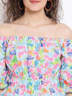 off shoulder floral top - 17116493 - Standard Image - 5
