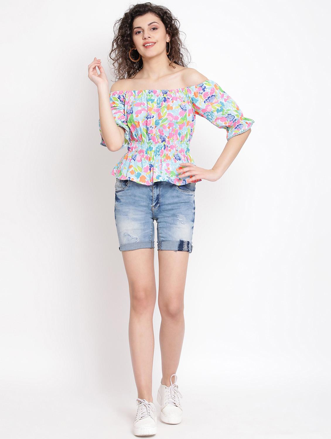 off shoulder floral top - 17116493 - Zoom Image - 4
