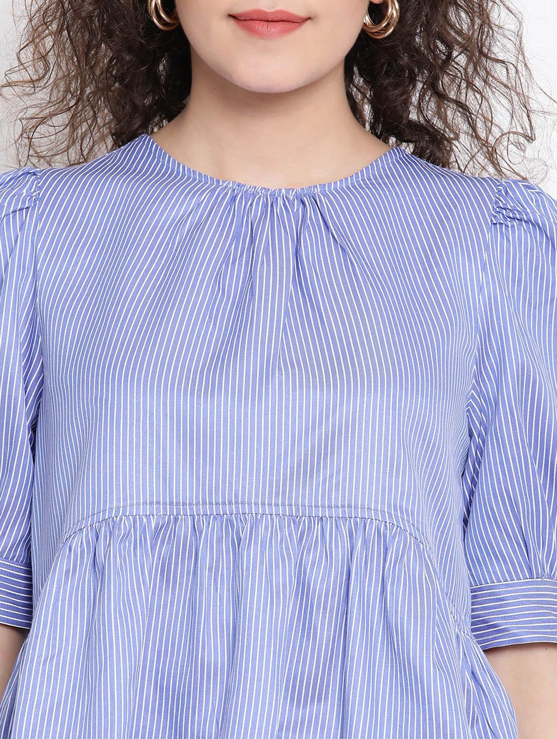 puff sleeves peplum top - 17116501 - Zoom Image - 5