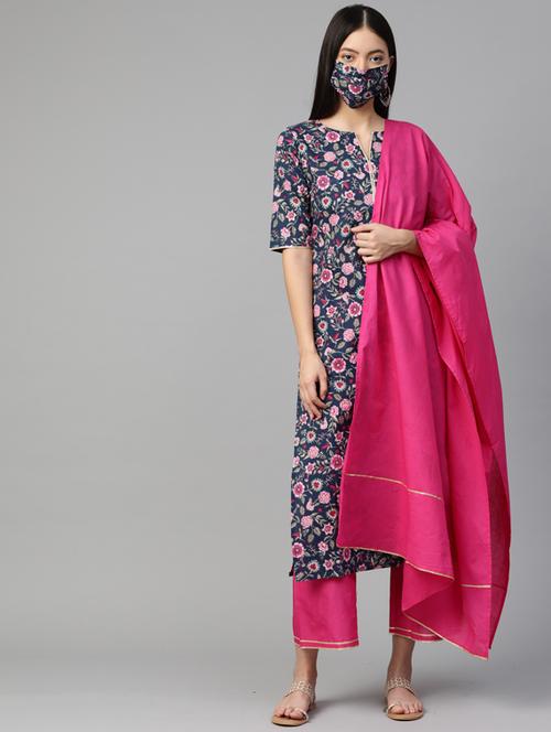 floral suit set with mask - 17116579 - Standard Image - 1