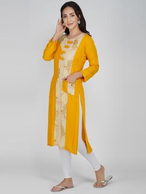 printed straight kurta - 17116582 - Standard Image - 2