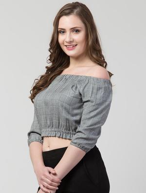 off shoulder crop top - 17116597 - Standard Image - 2