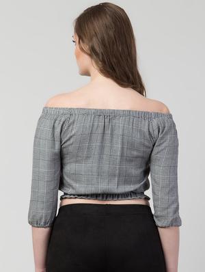 off shoulder crop top - 17116597 - Standard Image - 3
