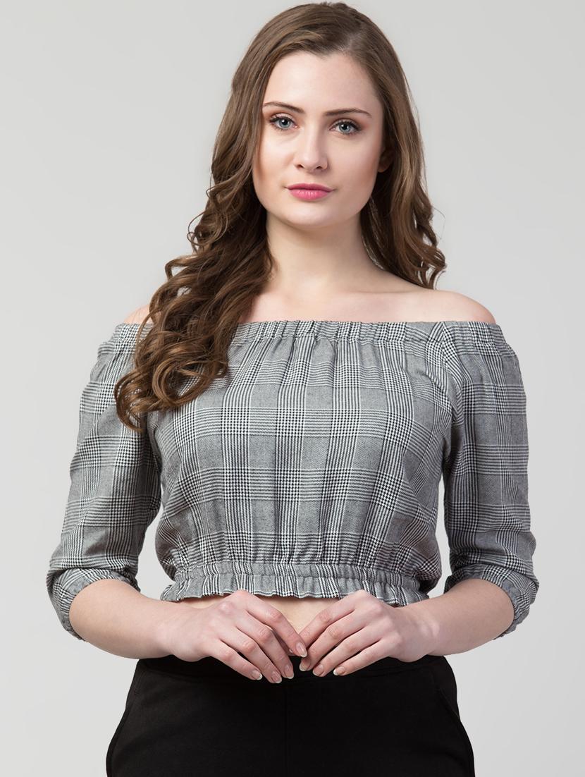 off shoulder crop top - 17116597 - Zoom Image - 1