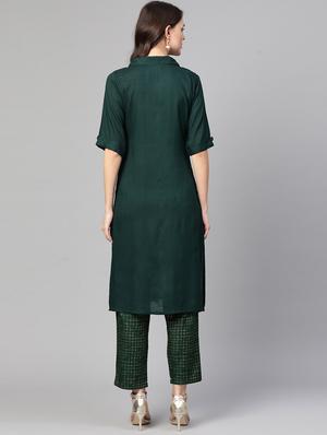 solid kurta pant set - 17116676 - Standard Image - 3