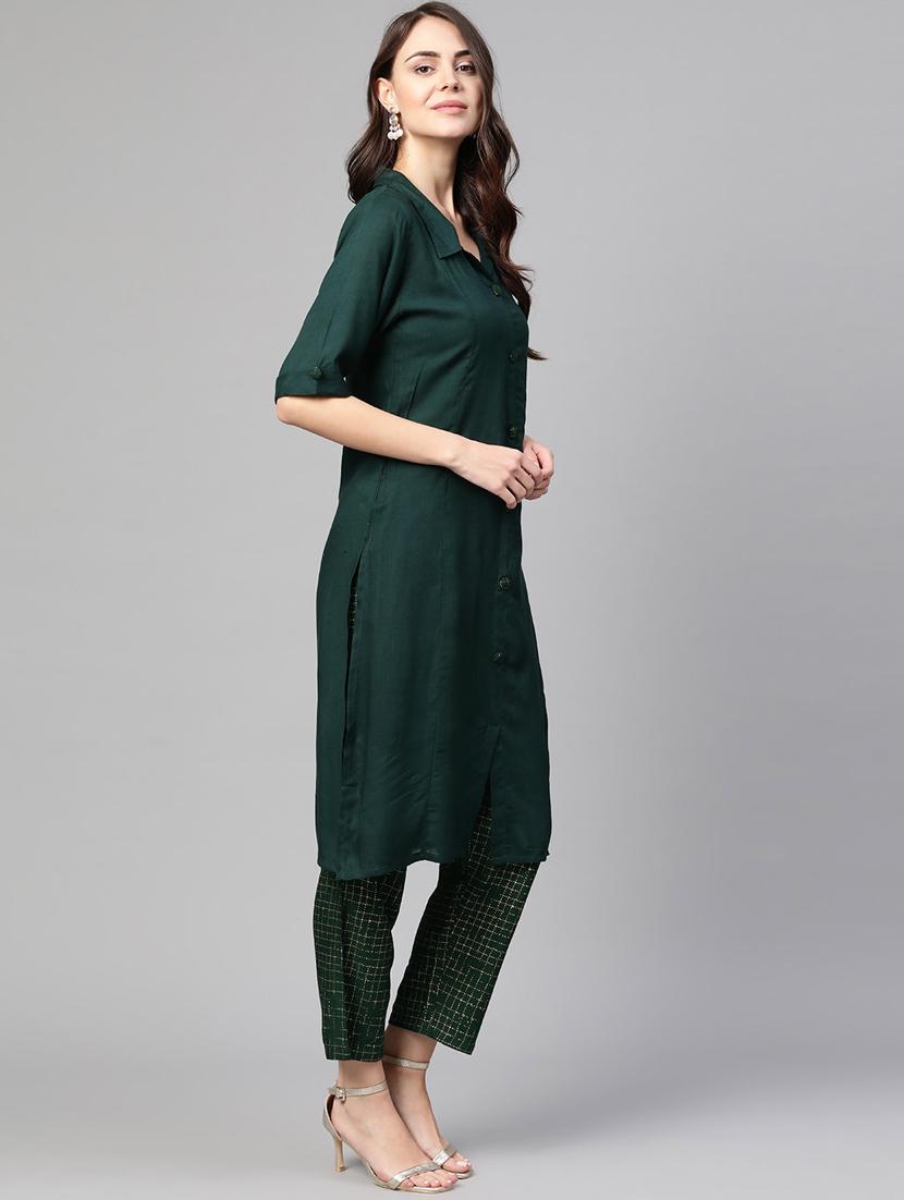 solid kurta pant set - 17116676 - Zoom Image - 2