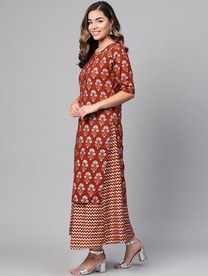 printed kurta skirt set - 17116679 - Standard Image - 2