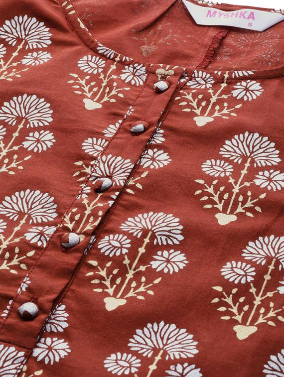 printed kurta skirt set - 17116679 - Zoom Image - 4