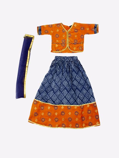 blue printed lehnga choli - 17116939 - Standard Image - 1