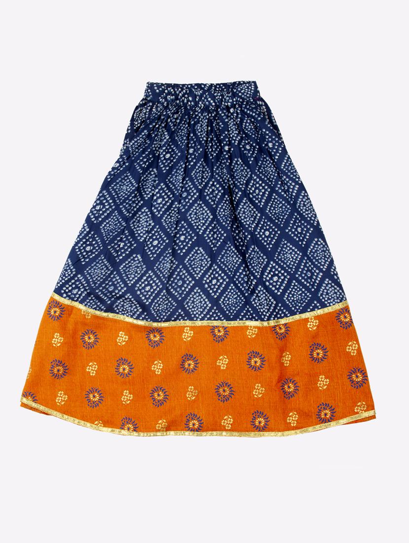 blue printed lehnga choli - 17116939 - Zoom Image - 2