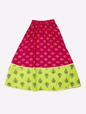 pink cotton lehnga choli - 17116940 - Standard Image - 2