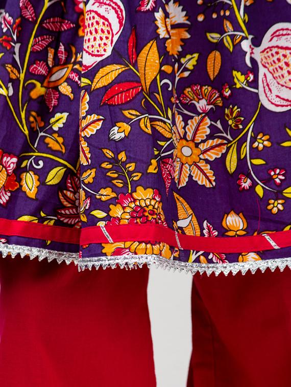pink cotton lehnga choli - 17116941 - Zoom Image - 4