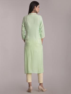 embroidered straight kurta - 17116966 - Standard Image - 3