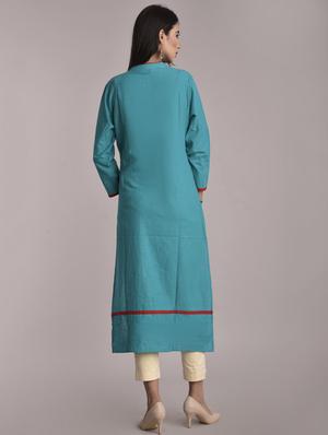embroidered straight kurta - 17116969 - Standard Image - 3