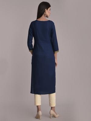 embroidered straight kurta - 17116974 - Standard Image - 3