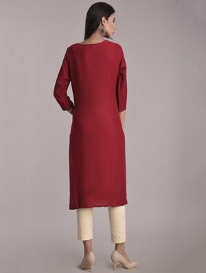 embroidered straight kurta - 17116976 - Standard Image - 3
