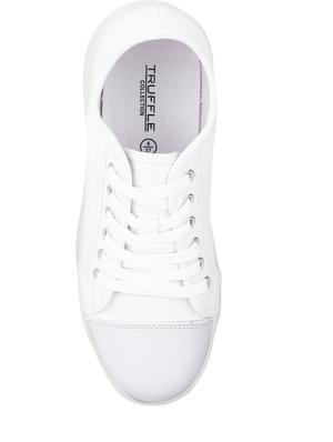 white canvas laceup casual shoes - 17116988 - Standard Image - 4