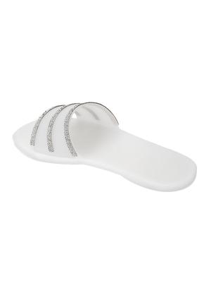 white slip on sandals - 17116993 - Standard Image - 3