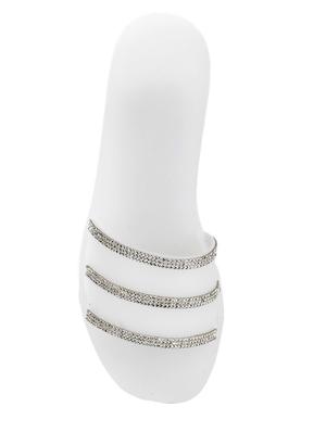 white slip on sandals - 17116993 - Standard Image - 4