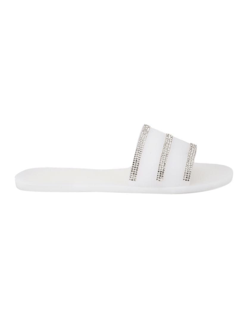 white slip on sandals - 17116993 - Zoom Image - 2