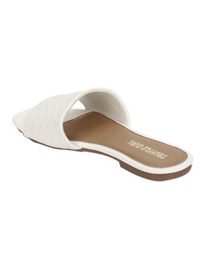 white slip on sandals - 17117013 - Standard Image - 3