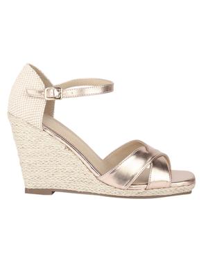 gold ankle strap wedges - 17117066 - Standard Image - 2