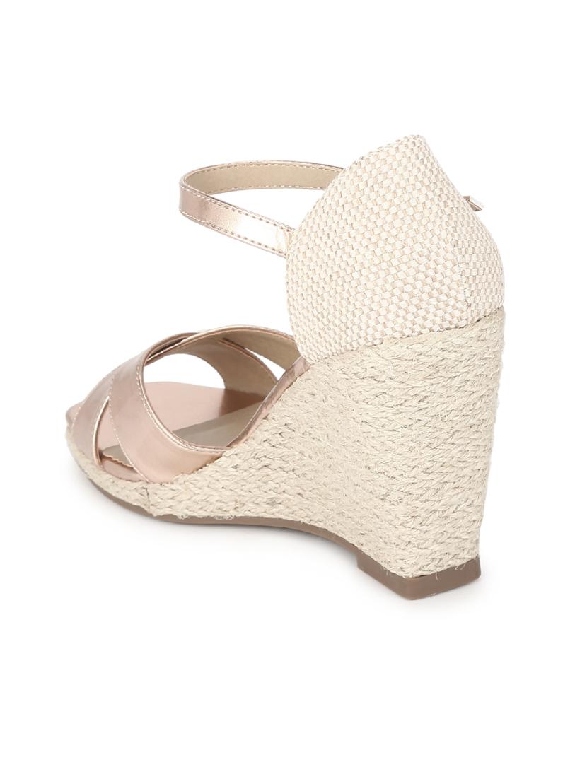gold ankle strap wedges - 17117066 - Zoom Image - 3