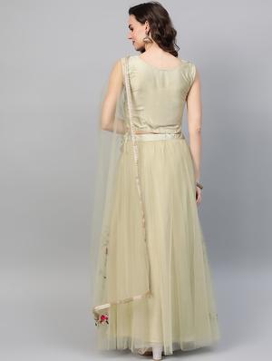 embroidered flared lehenga - 17117987 - Standard Image - 3