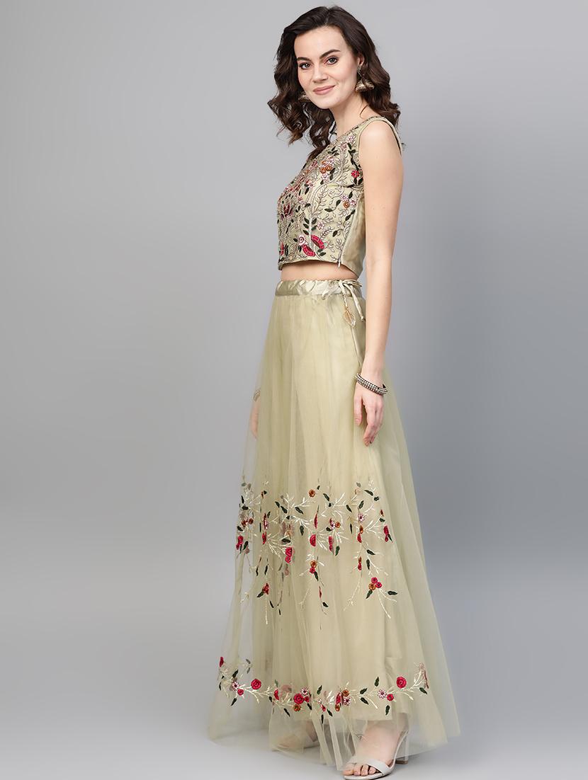 embroidered flared lehenga - 17117987 - Zoom Image - 2