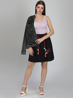 quirky embroidered a-line skirt - 17118029 - Standard Image - 4