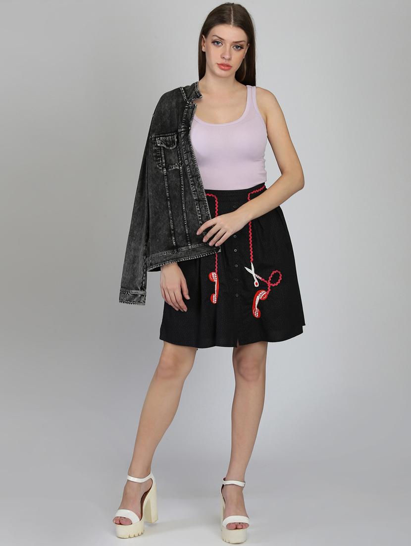 quirky embroidered a-line skirt - 17118029 - Zoom Image - 4
