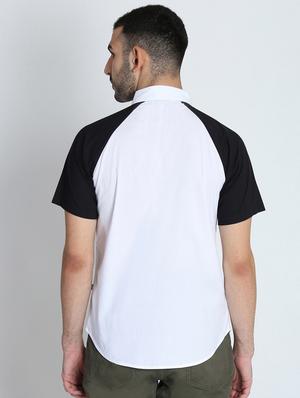white color block casual shirt - 17118040 - Standard Image - 3