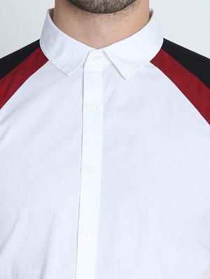 white color block casual shirt - 17118040 - Standard Image - 5