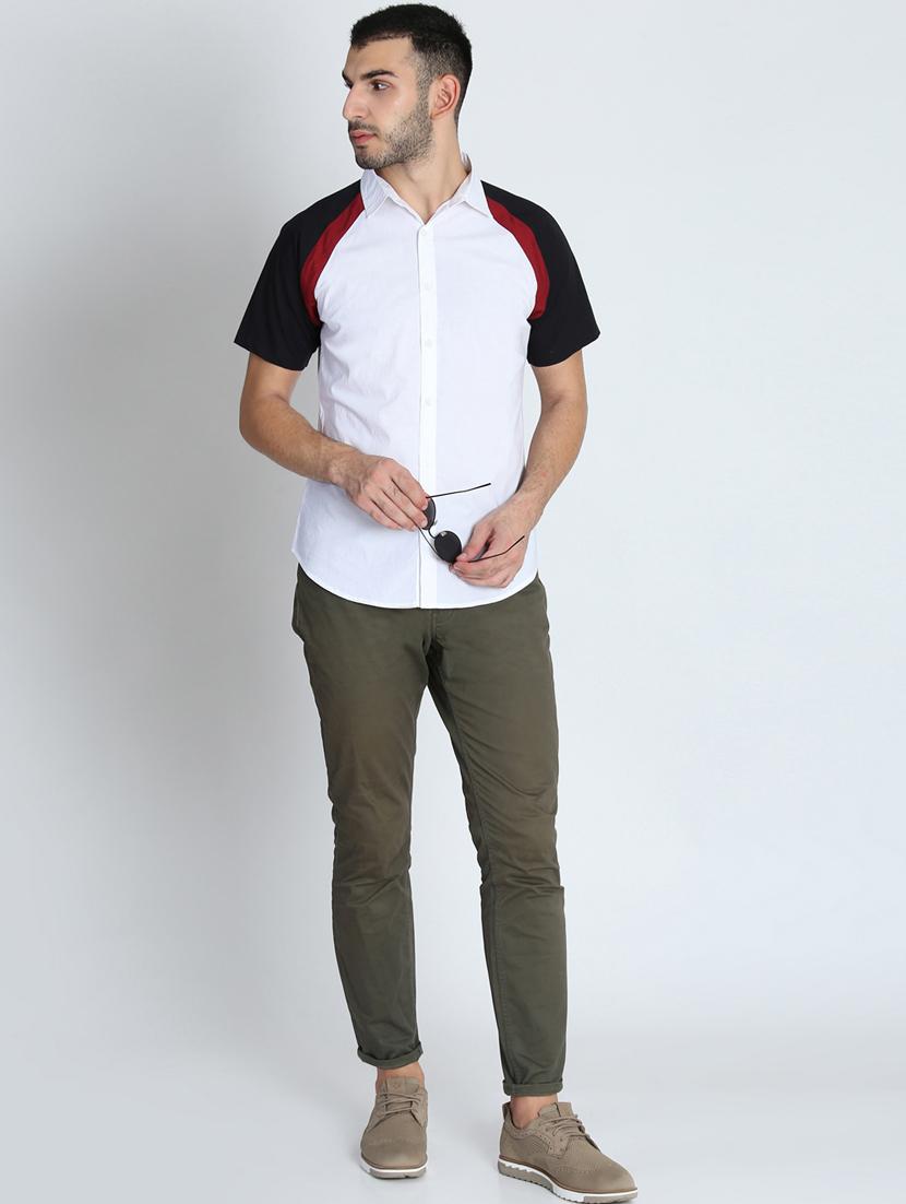 white color block casual shirt - 17118040 - Zoom Image - 4