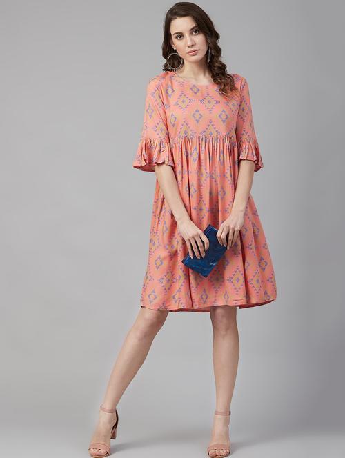 gathered a-line dress - 17118174 - Very Small Image - 1