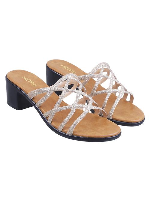gold synthetic mules sandals - 17118711 - Standard Image - 1