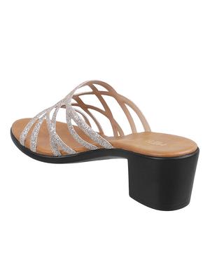 gold synthetic mules sandals - 17118711 - Standard Image - 3