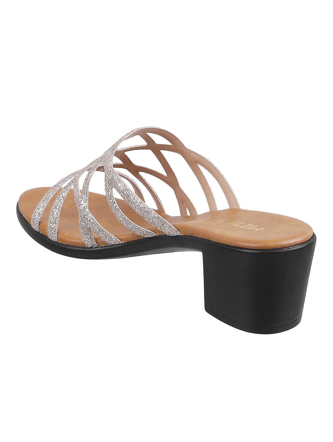 gold synthetic mules sandals - 17118711 - Zoom Image - 3