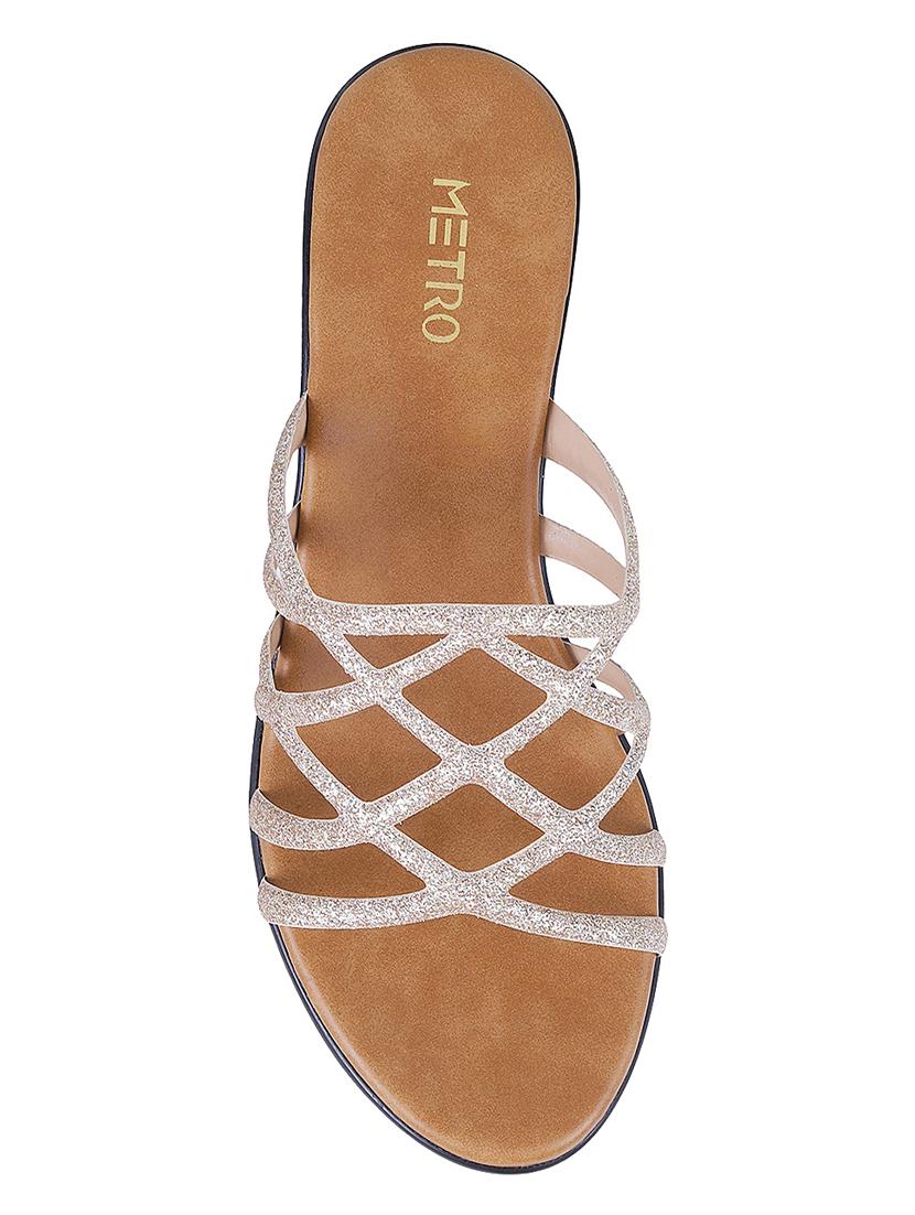 gold synthetic mules sandals - 17118711 - Zoom Image - 4