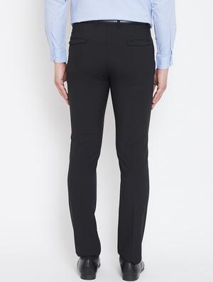black solid flat front formal trouser - 17118852 - Standard Image - 3