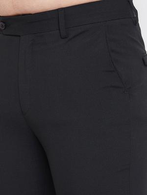 black solid flat front formal trouser - 17118852 - Standard Image - 5