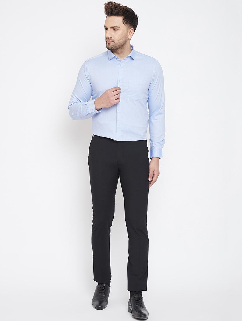 black solid flat front formal trouser - 17118852 - Zoom Image - 4