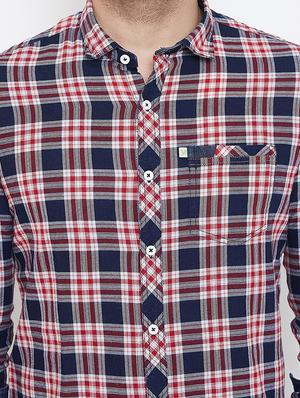 red checkered casual shirt - 17118857 - Standard Image - 5
